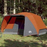 Berkfield Home Camping Tent with Porch 4-Person Orange Waterproof