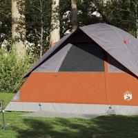 Berkfield Home Family Tent Dome 6-Person Orange Waterproof