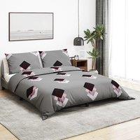 Berkfield Home Duvet Cover Set Grey 140x200 cm Cotton