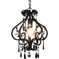 Berkfield Home Ceiling Lamp with Beads Black Round E14