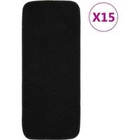 Berkfield Home Anti Slip Stair Mats 15 pcs 60x25 cm Black Rectangular | Size: Medium