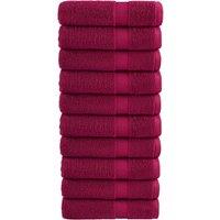 Berkfield Home Premium Bath Towels SOLUND 10pcs Bordeaux 100x150cm 600gsm in Red