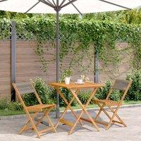 Berkfield Home 3 Piece Bistro Set Grey Polypropylene & Solid Wood