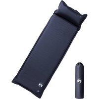 Self Inflating Camping Mattress with Pillow 1-Person Grey