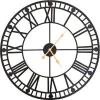 Berkfield Home Vintage Wall Clock with Quartz Movement Metal 60 cm XXL in Black