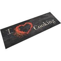Berkfield Home Kitchen Rug Washable Cooking Black 60x180 cm Velvet