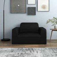 Berkfield Home Stretch Couch Slipcover Black Polyester Jersey
