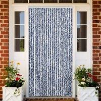 Berkfield Home Insect Curtain Blue & White 90x200 cm Chenille
