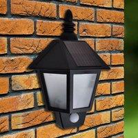Berkfield Home Solar Wall Lamp with Motion Sensor in Black