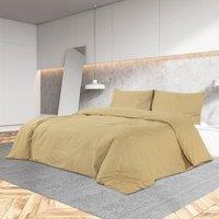 Duvet Cover Set Taupe 135x200 cm Cotton