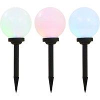 Berkfield Home Outdoor Solar Lamps 3 pcs LED Spherical 20 cm RGB in White