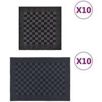 Berkfield Home 20 Piece Towel Set Black & Grey Cotton