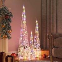 Berkfield Home Acrylic Decorative LED Light Cone Set Multicolour 60/90/120cm
