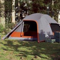 Berkfield Home Camping Tent Dome 4-Person Grey Waterproof