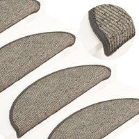 Berkfield Home Stair Mats Self-adhesive 15 pcs 56x17x3 cm Beige & Grey | Size: Medium