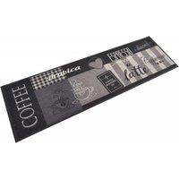 Berkfield Home Kitchen Rug Washable Coffee Black 45x150 cm Velvet