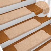 Berkfield Home Stair Mats 15 pcs Needle Punch 65x21x4 cm Brown | Size: Medium