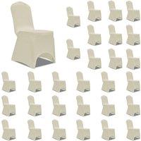 Berkfield Home Chair Cover Stretch Cream 30 pcs