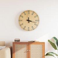 Berkfield Home Wall Clock with Luminous Scales & Pointers Yellow √30 cm