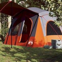 Berkfield Home Camping Tent Cabin 5-Person Grey & Orange Waterproof