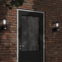 Berkfield Home Outdoor Wall Lights with Sensors 2pcs Black Stainless Steel