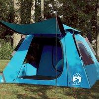 Berkfield Home Camping Tent Dome 4-Person Blue Quick Release