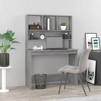 Berkfield Home Desk with Shelves Grey Sonoma 102x45x148 cm Engineered Wood | Size: 102 x 45 x 148 cm