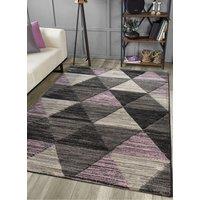 Home Republic Vision Geometric Carved Rug in Pink | Size: 160 cm x 230 cm