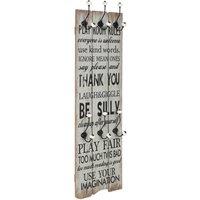 Berkfield Home Wall-mounted Coat Rack with 6 Hooks 120x40 cm THANK YOU