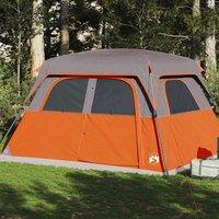 Berkfield Home Family Tent Cabin 6-Person Orange Waterproof