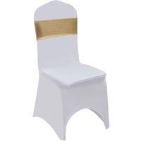 25 pcs Stretchable Chair Band with Diamond Buckle Gold