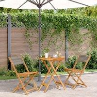 Berkfield Home 3 Piece Bistro Set Grey Polypropylene & Solid Wood