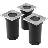 Berkfield Home Outdoor Ground Lights 3 pcs Square in Black