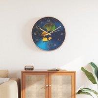Berkfield Home Wall Clock Gold & Blue √29.5 cm Polystyrene & Glass