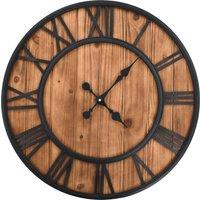 Berkfield Home Vintage Wall Clock with Quartz Movement Wood & Metal 60cm XXL in Brown