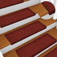 Berkfield Home Stair Mats 15 pcs Needle Punch 65x21x4 cm Red | Size: Medium