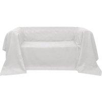 Micro-suede Couch Slipcover Cream 270 x 350 cm