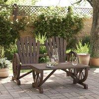 Berkfield Home 2 Piece Garden Lounge Set Solid Wood Fir in Brown