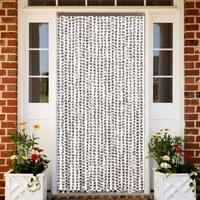 Berkfield Home Fly Curtain Taupe & White 100x200 cm Chenille
