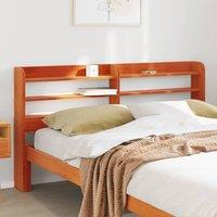 Headboard with Shelves Wax Brown 160 cm Solid Wood Pine