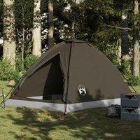 Berkfield Home Camping Tent Dome 4-Person Brown Waterproof