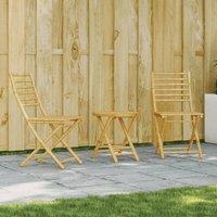 Berkfield Home 3 Piece Bistro Set Bamboo in Brown