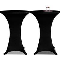 Berkfield Home Standing Table Cover 80cm Black Stretch 2 pcs