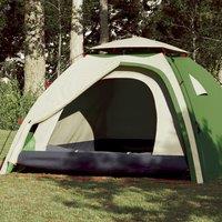 Berkfield Home Camping Tent Dome 4-Person Green Quick Release