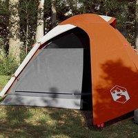 Berkfield Home Camping Tent Dome 3-Person Orange Waterproof