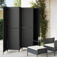 Berkfield Home Room Divider 6 Panels Black Poly Rattan