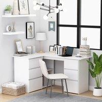 Berkfield Home Corner Desk White 145x100x76 cm Engineered Wood | Size: 145 x 100 x 76 cm