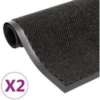 Berkfield Home Dust Control Mats 2 pcs Rectangular Tufted 120x180 cm Black