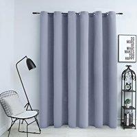 Berkfield Home Blackout Curtain with Metal Rings Grey 290x245 cm