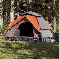 Berkfield Home Camping Tent Dome 5-Person Grey & Orange Quick Release
